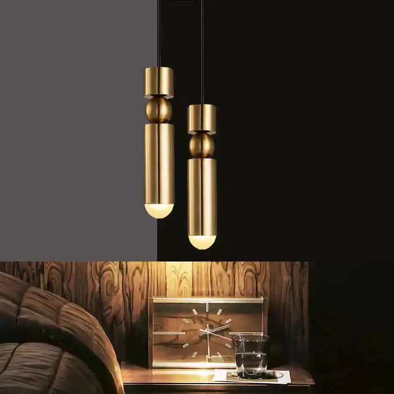 Gold Tube Pendant Lamp