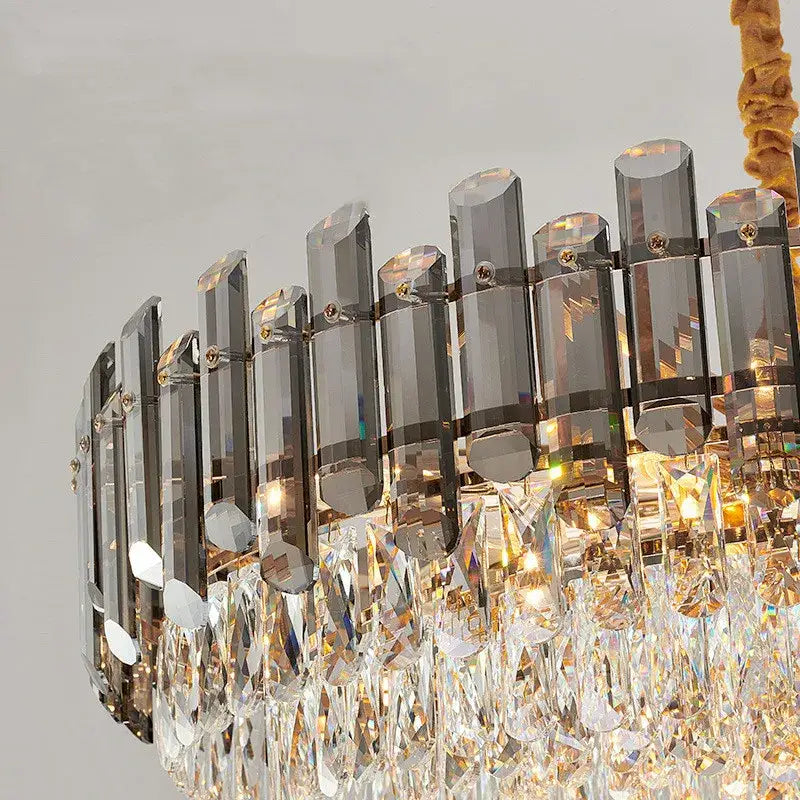 Gold Twisted Crystal Chandelier
