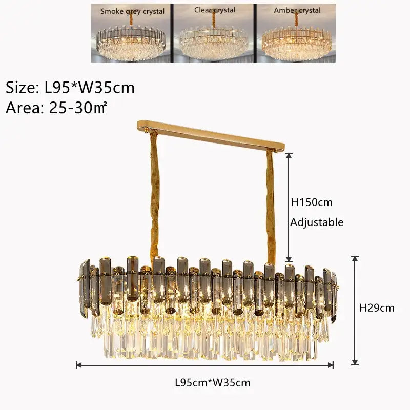 Gold Twisted Crystal Chandelier