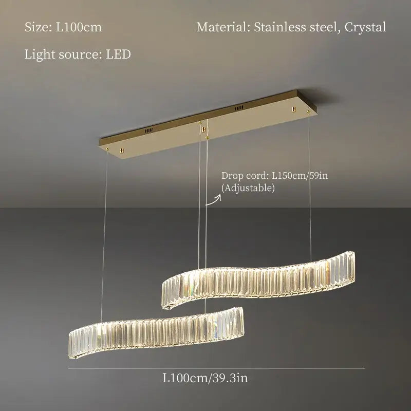 Gold Crystal LED Chandelier Silver or Gold