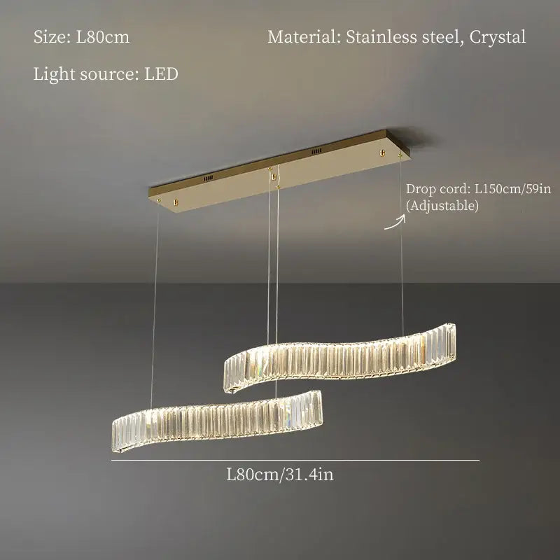 Gold Crystal LED Chandelier Silver or Gold