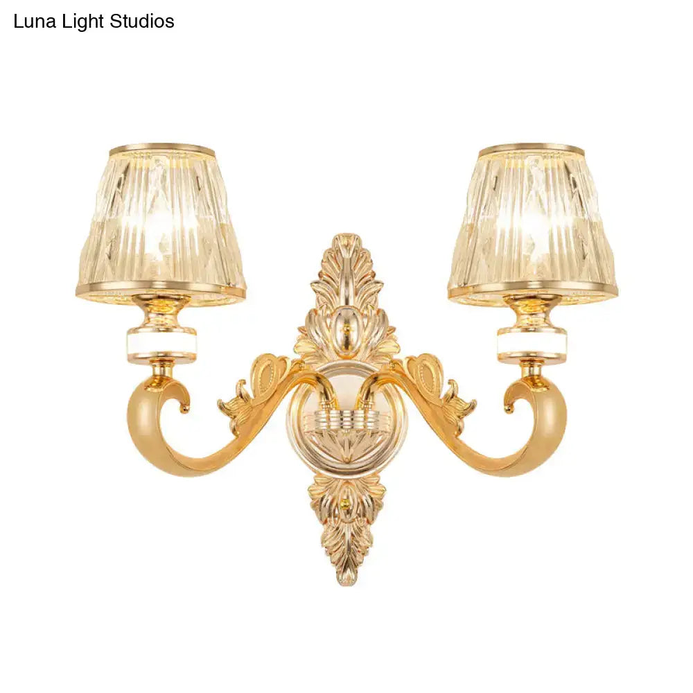 Gold Crystal Cone Sconce