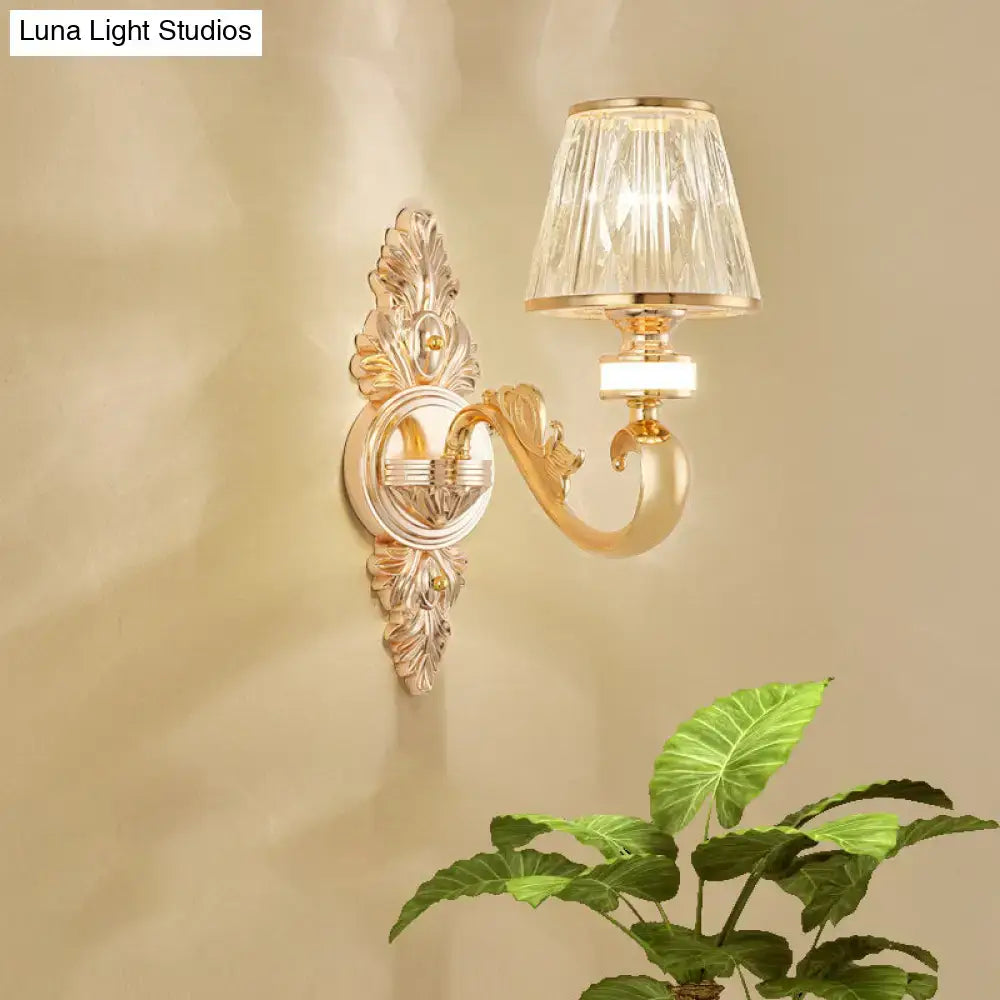 Gold Crystal Cone Sconce