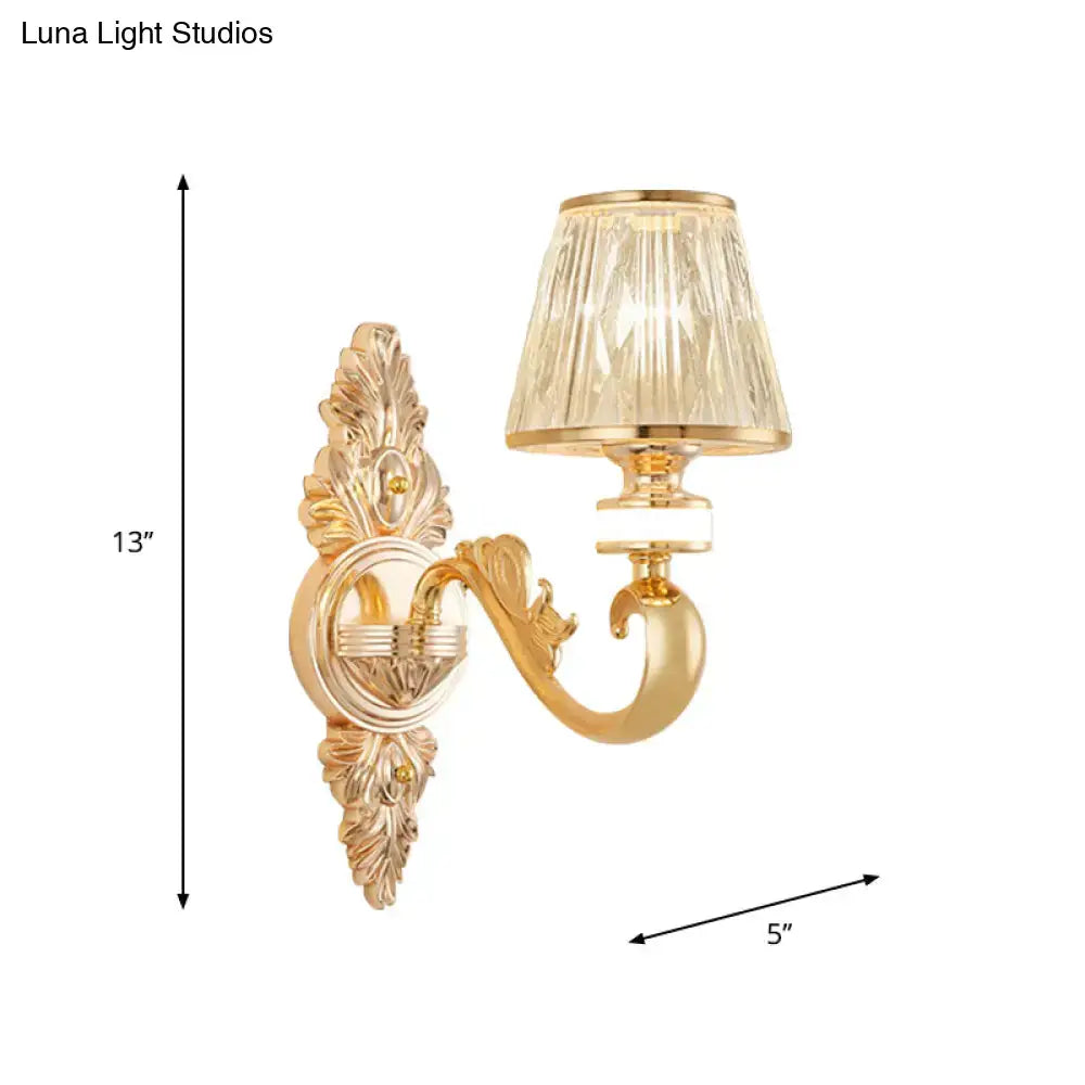 Gold Crystal Cone Sconce