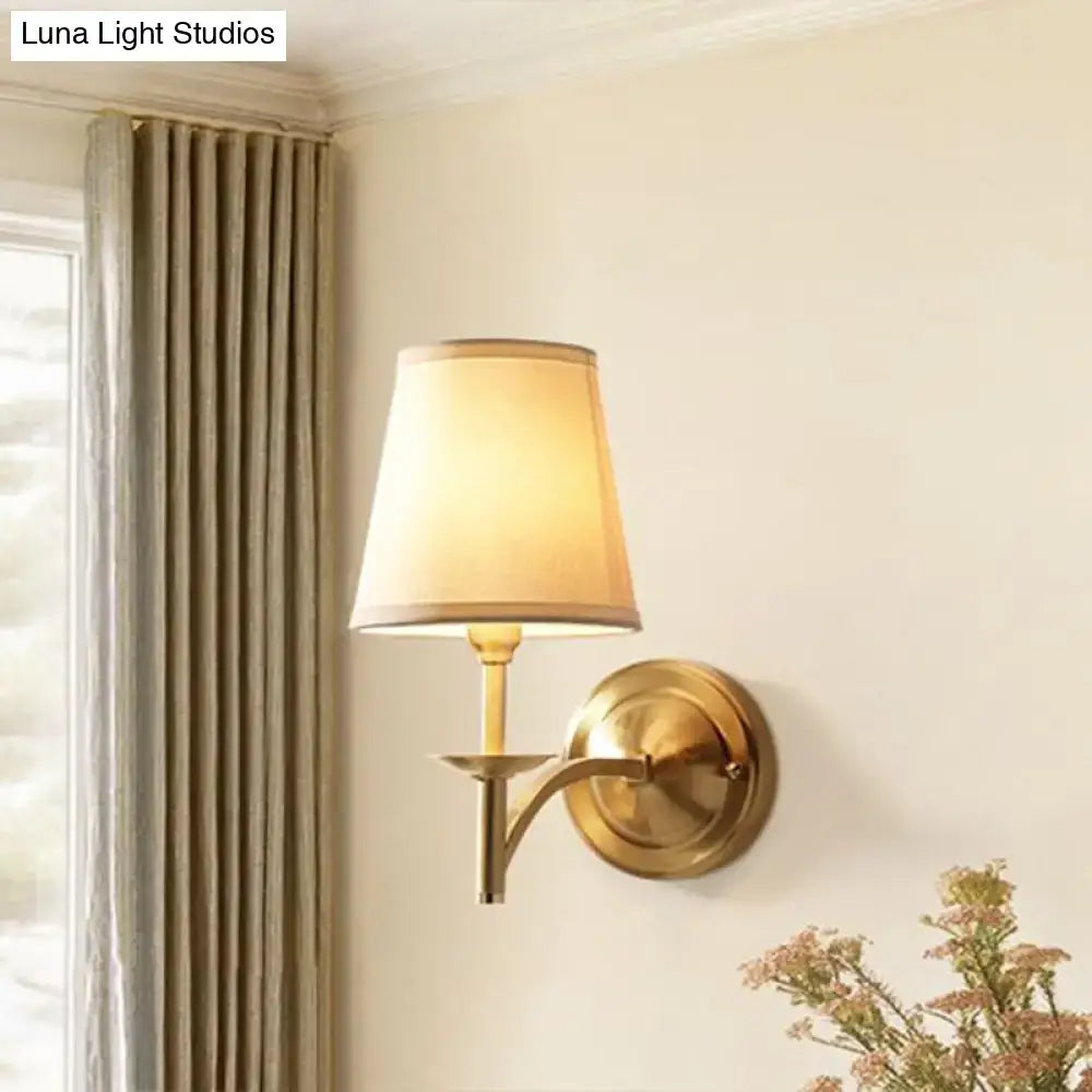 Gold Fabric Wall Sconce