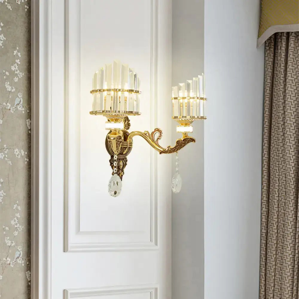 Gold Arc Crystal Sconce