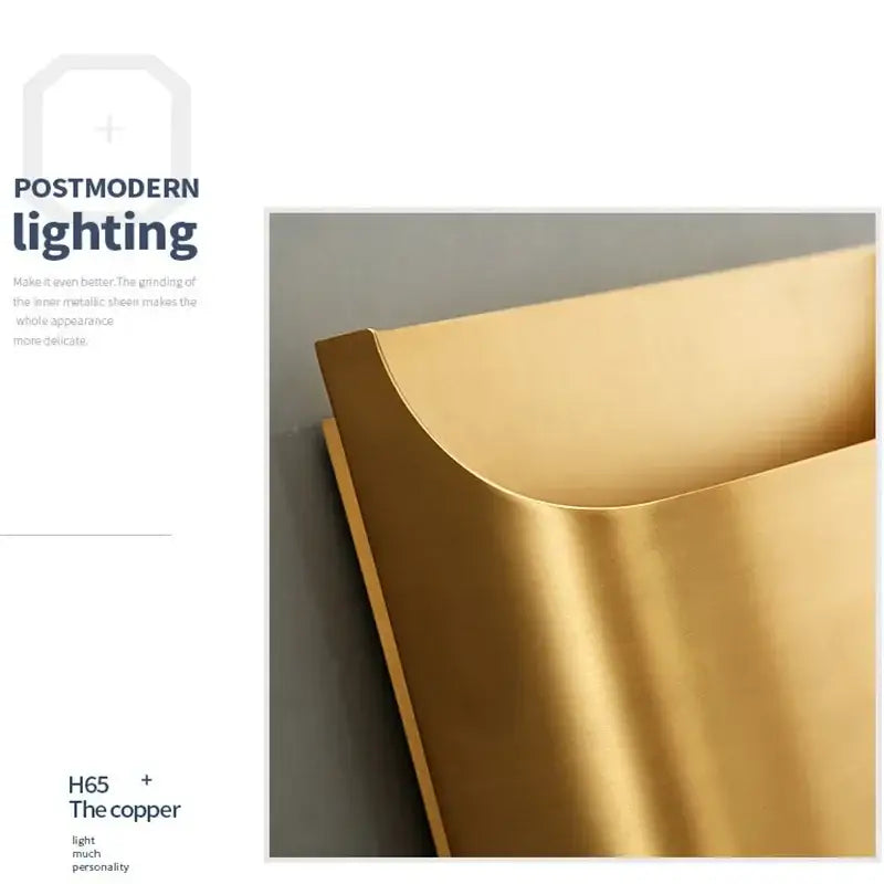 Gold Minimalist Wall Lamp Copper Construction