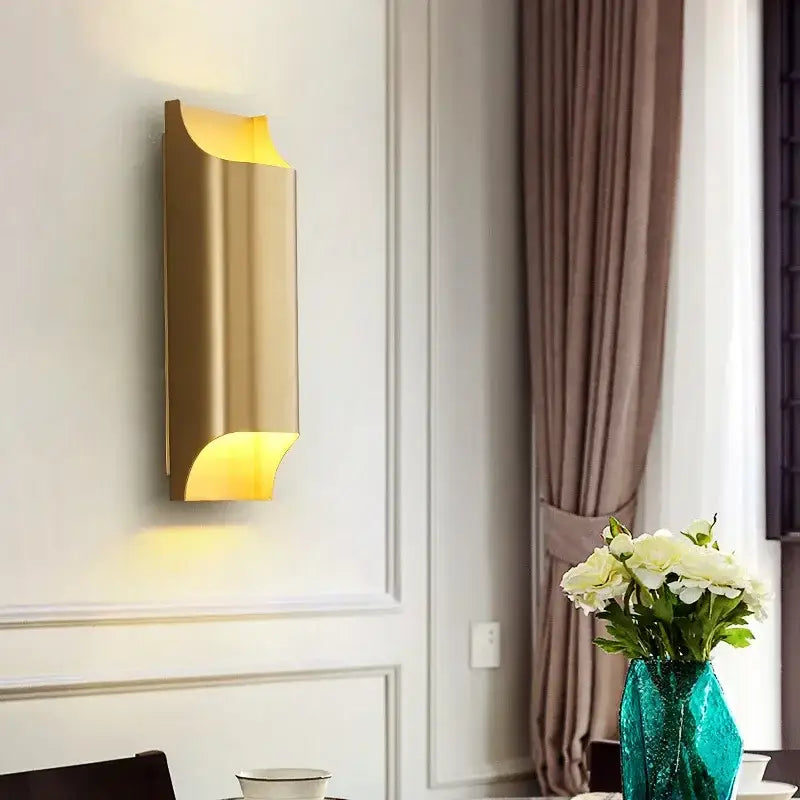 Gold Minimalist Wall Lamp Copper Construction
