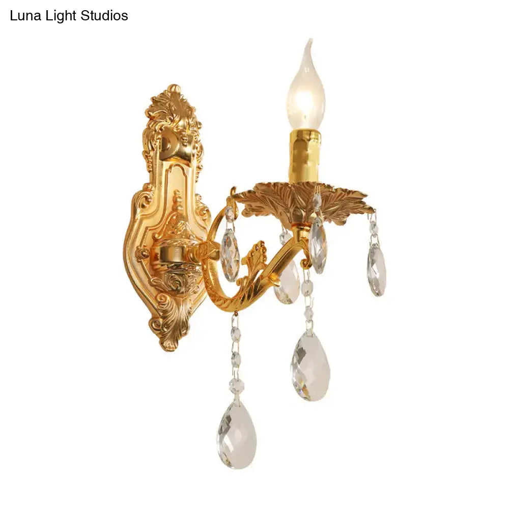 Gold Crystal Candelabra Sconce
