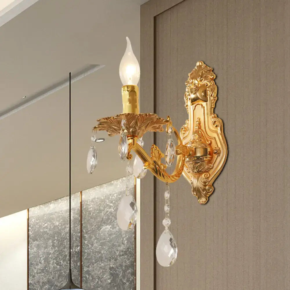 Gold Crystal Candelabra Sconce