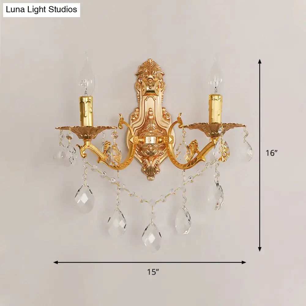 Gold Crystal Candelabra Sconce