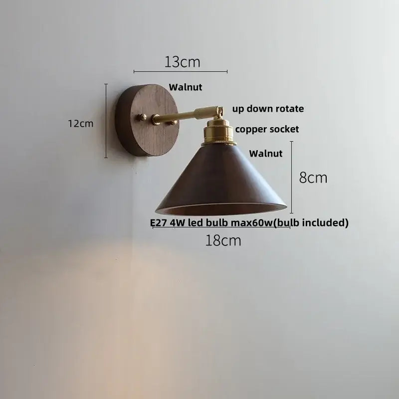 Gold Walnut Wall Sconce