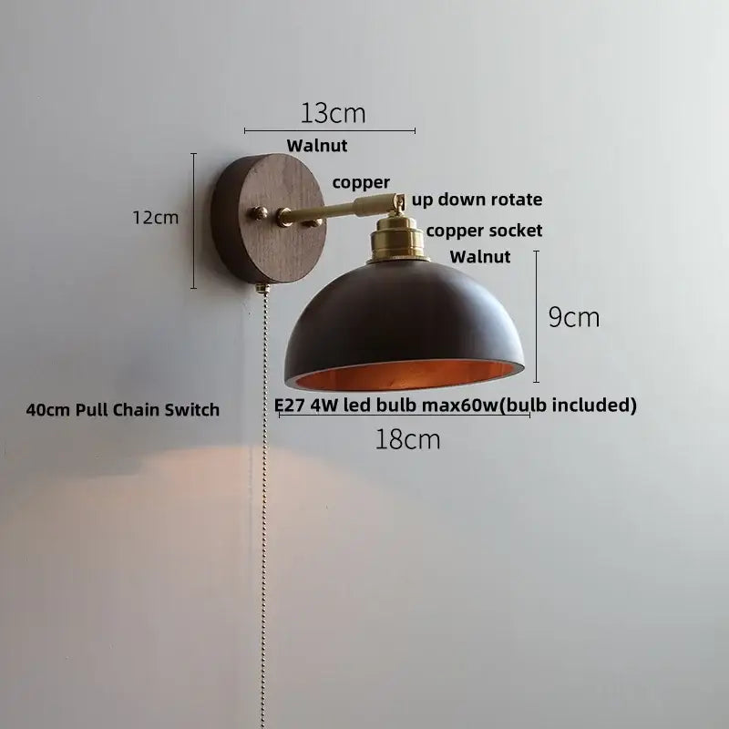 Gold Walnut Wall Sconce