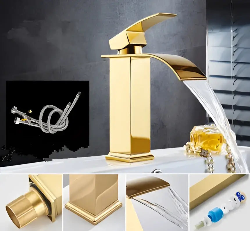 Gold Mixer Bathroom Faucet