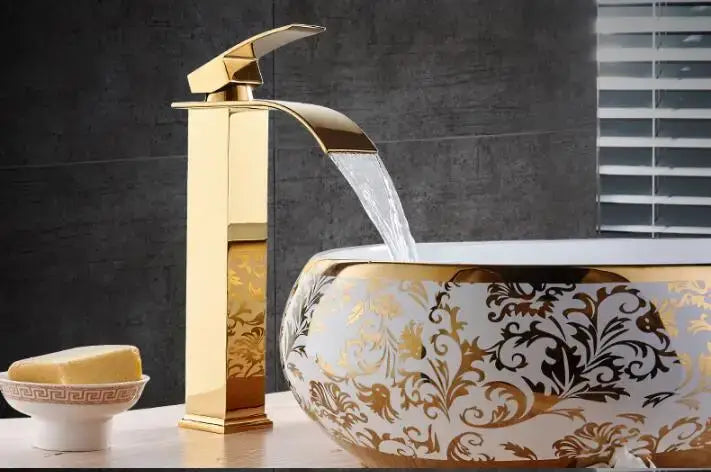 Gold Mixer Bathroom Faucet
