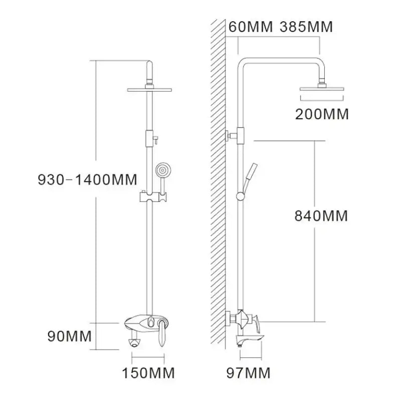 Gold Shower Faucet Set