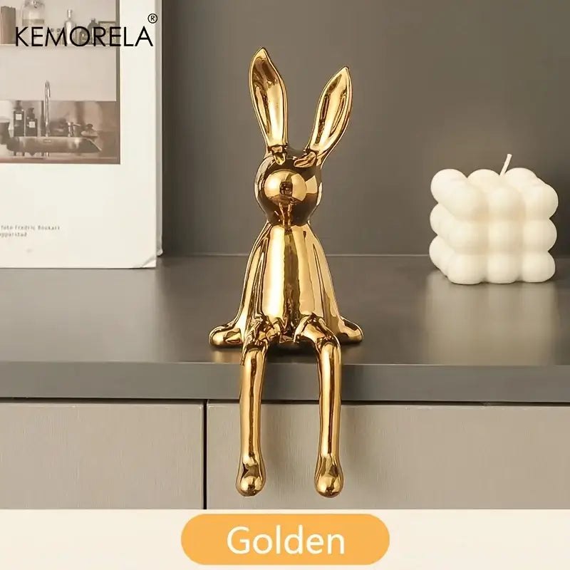 Gold White Rabbit Ornament