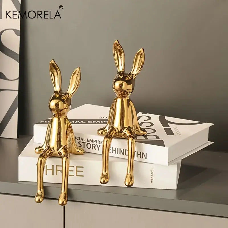 Gold White Rabbit Ornament