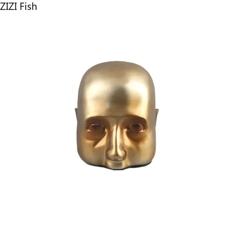 Golden Abstract Resin Sculpture