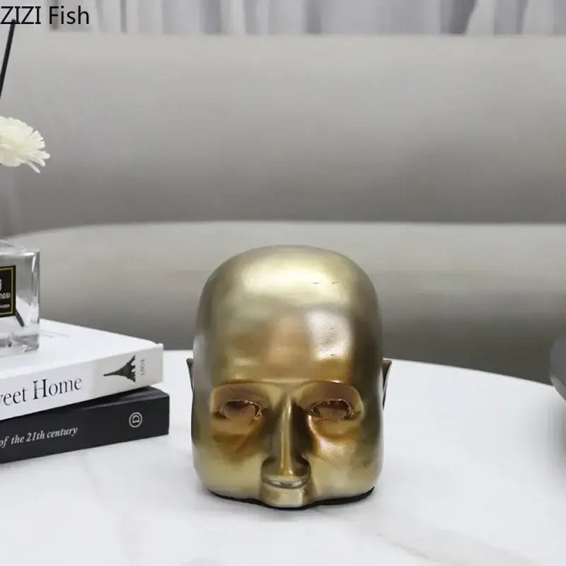 Golden Abstract Resin Sculpture