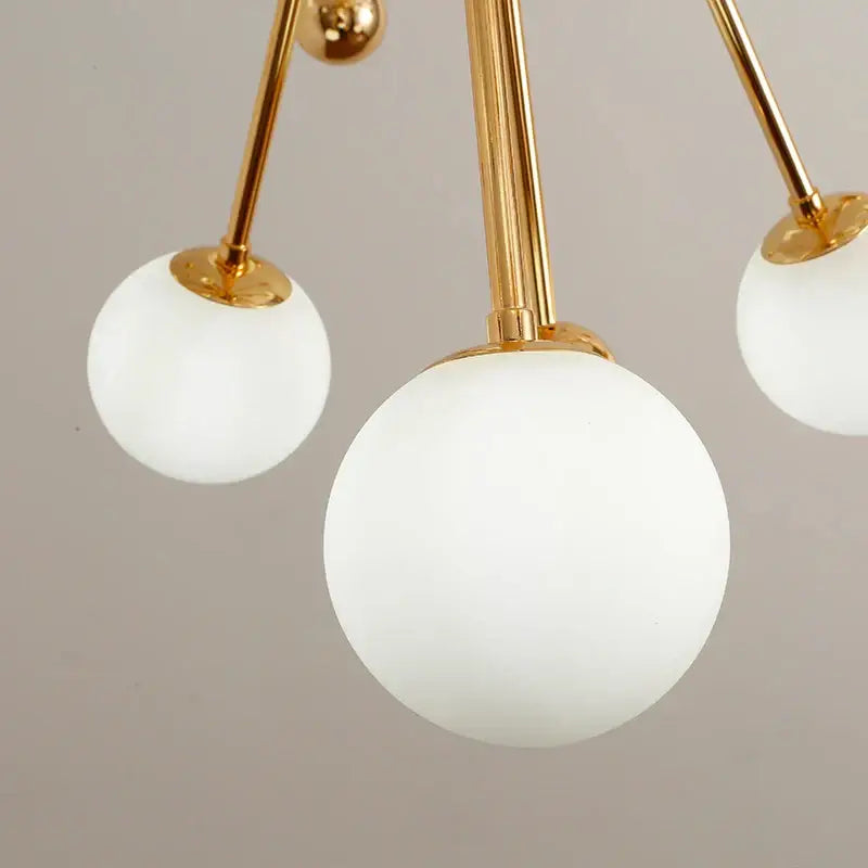 Gold Acrylic Molecule Chandelier