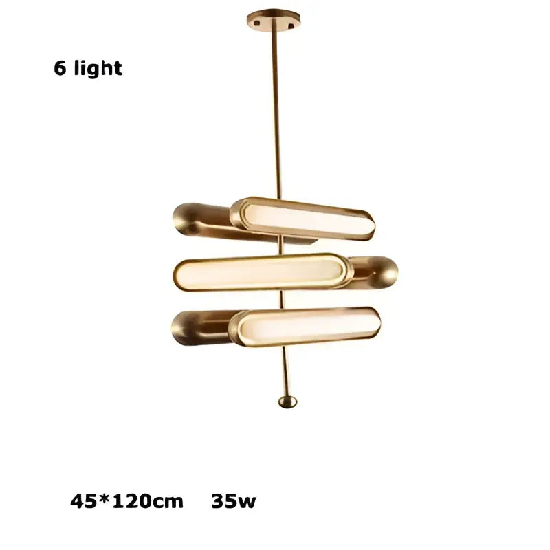 Gold Art Deco Iron Chandelier