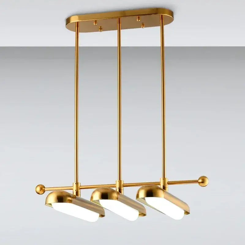 Gold Art Deco Iron Chandelier