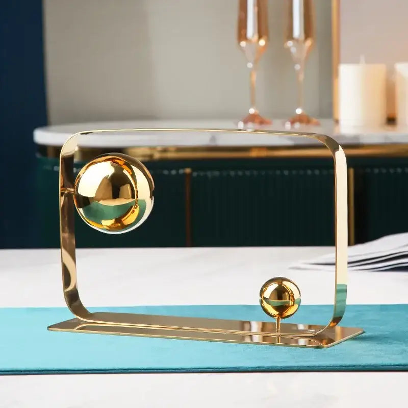 Gold Ball Cube Sculpture