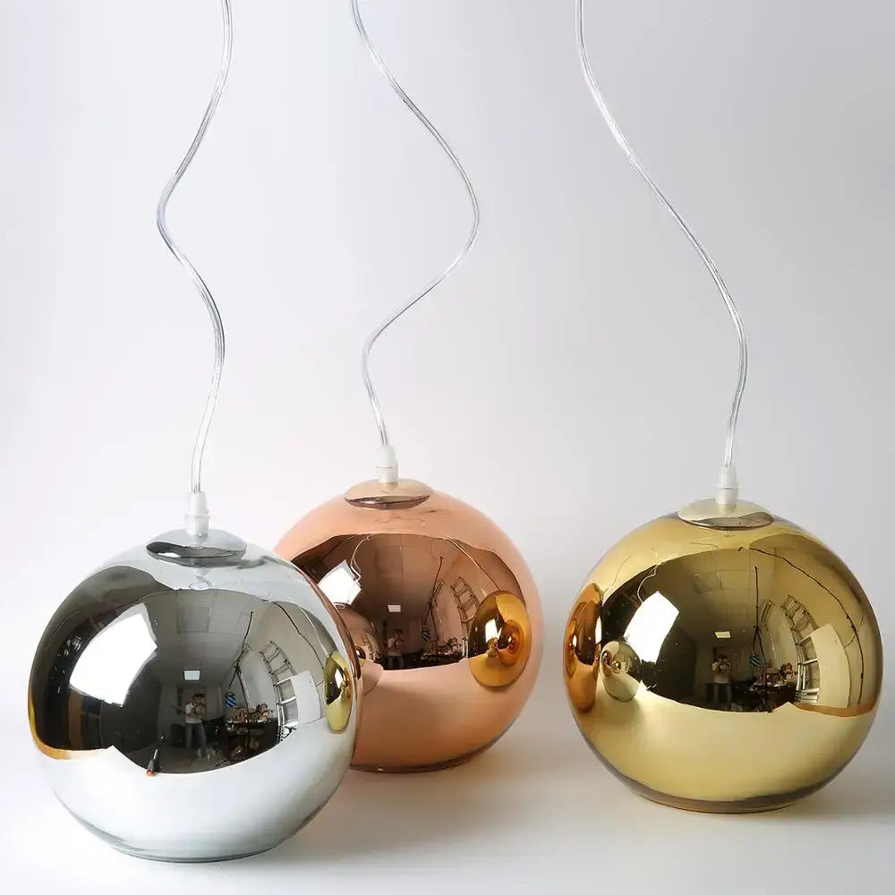 Gold Glass Pendant Trio