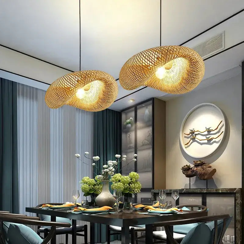 Bamboo Woven Chandelier
