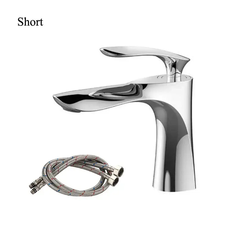 Gold Curved Bathroom Faucet
