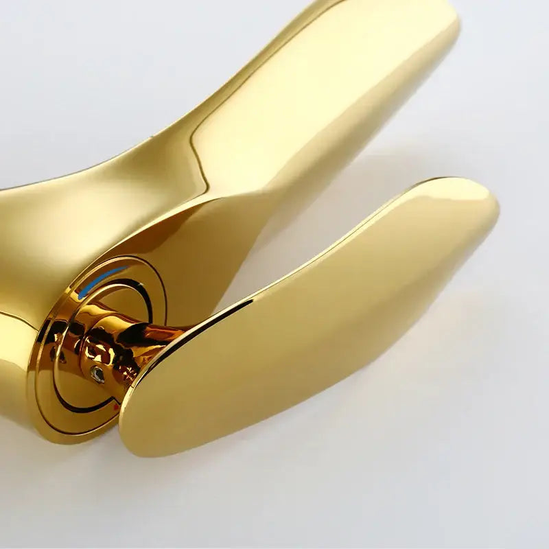 Gold Curved Bathroom Faucet