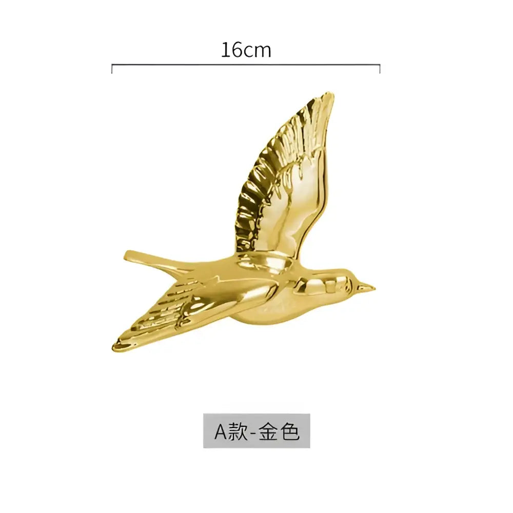 Gold Ceramic Bird Wall