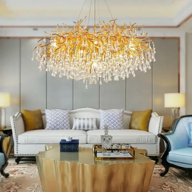 Gold Crystal LED Chandelier 180cm Design