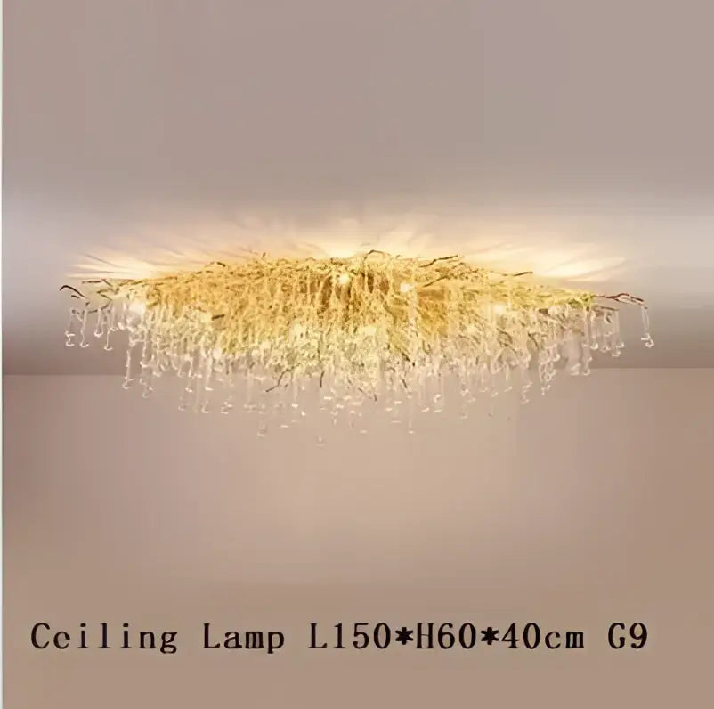 Gold Water Drop 150cm Chandelier