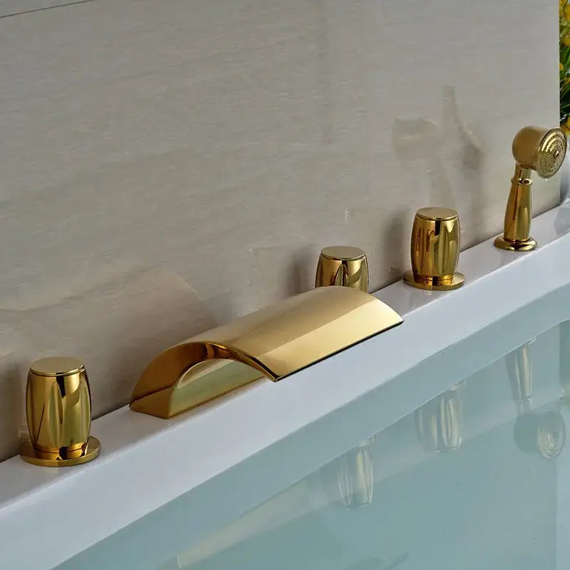 Gold Brass Bathtub Faucet