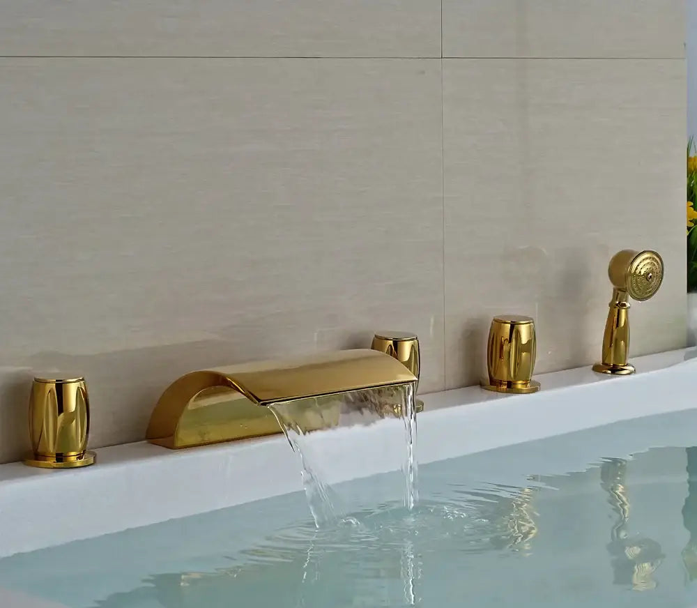 Gold Brass Bathtub Faucet