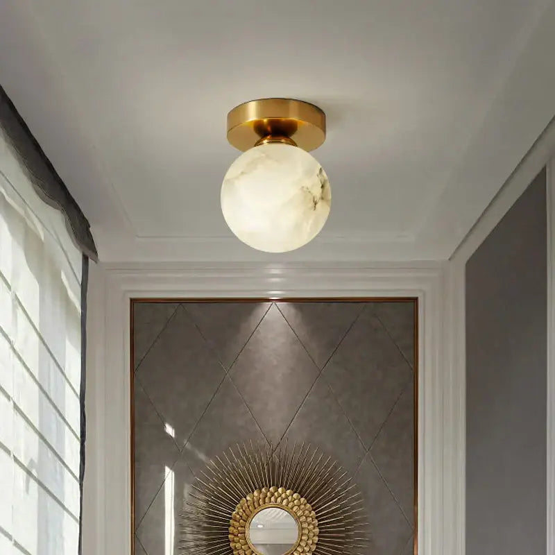 Gold Marble Ceiling Lamp