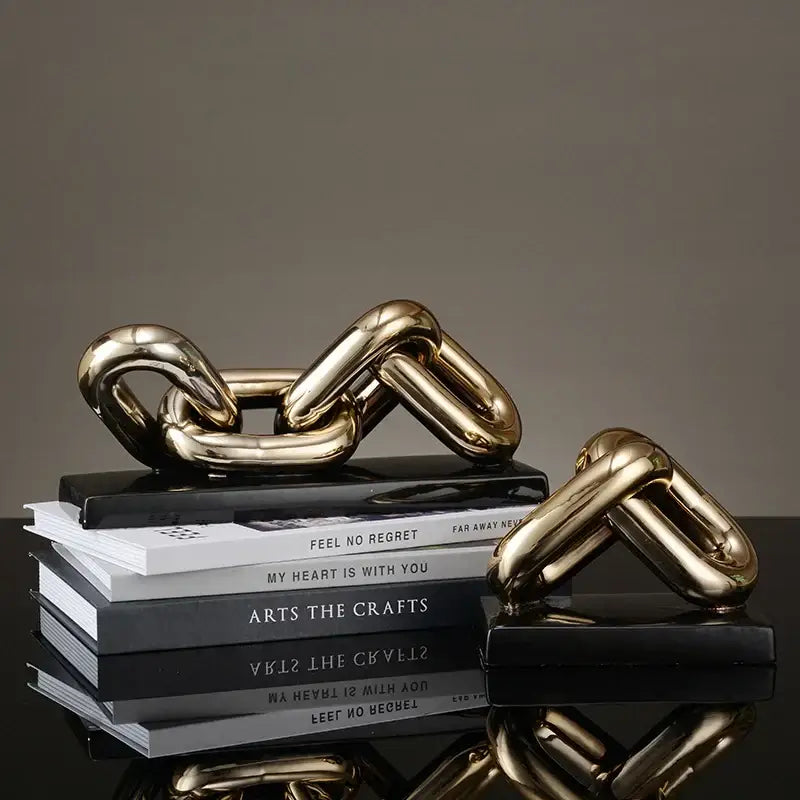 Gold Chain Sculpture Figurine