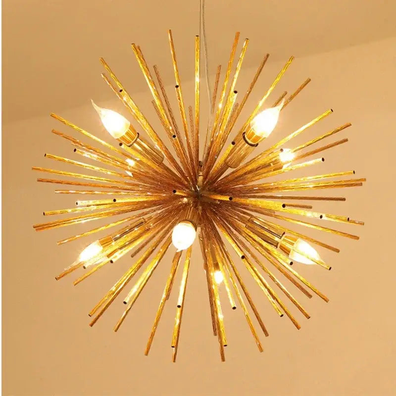 Gold Geometric Starburst Chandelier