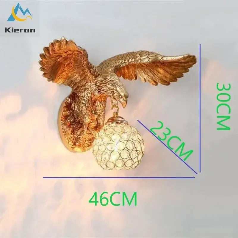 Gold Eagle Crystal Wall Lamp