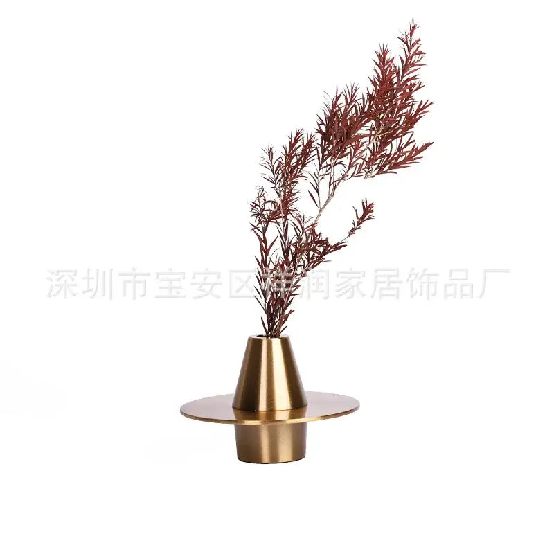 Gold Geometric Metal Vase