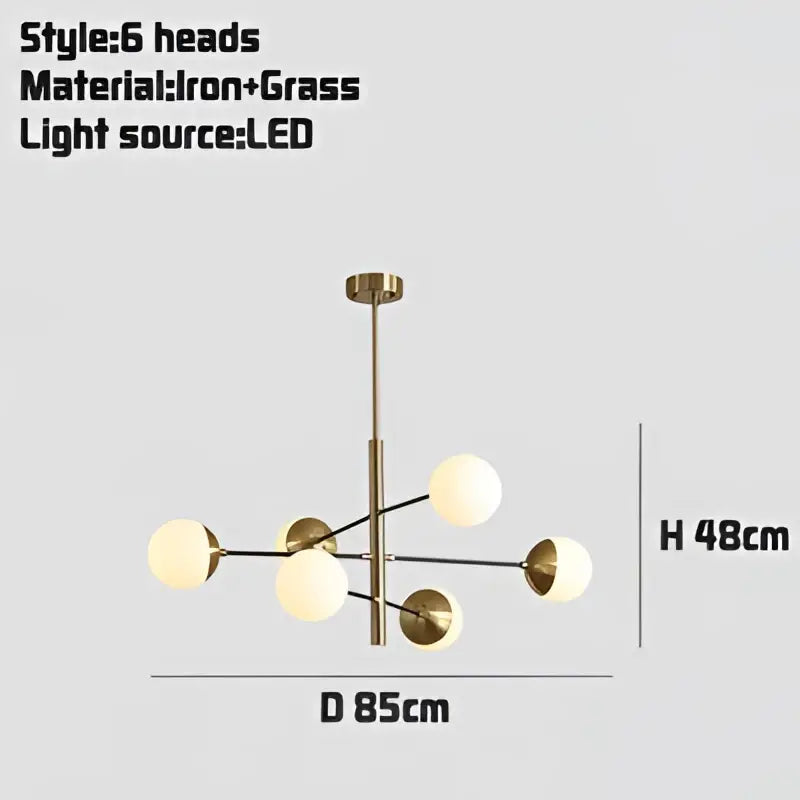 Gold Glass Bean Chandelier