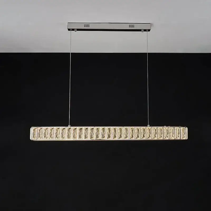 Gold LED Crystal Chandelier Rectangular L150cm