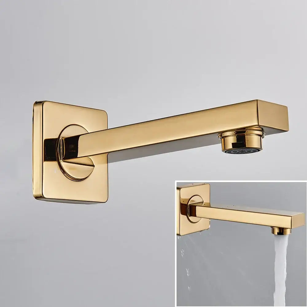 Gold Rainfall Shower Faucet 16-Inch with LED