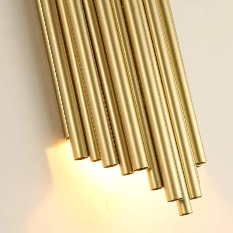 Gold Tube Wall Sconce Aluminum for Foyers