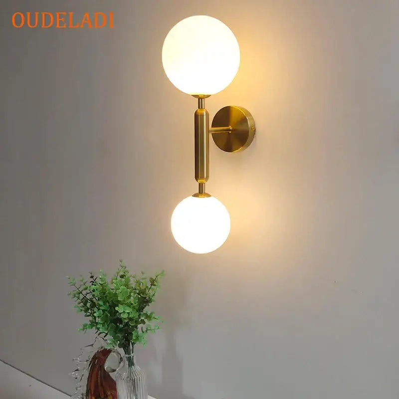 Golden Milky Globe Sconce
