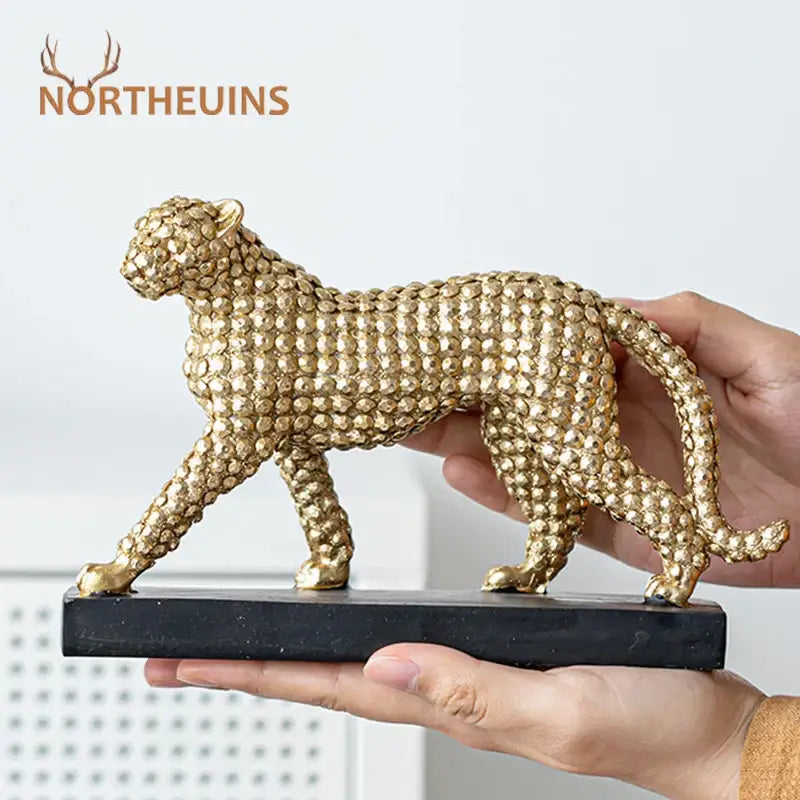 Golden Leopard Resin Figurine