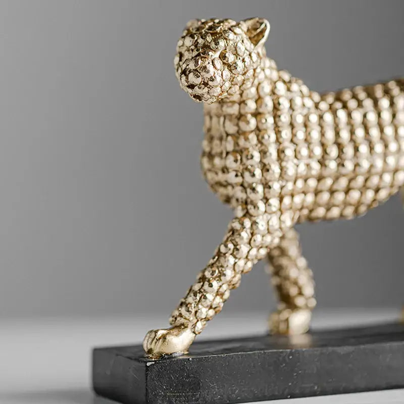 Golden Leopard Resin Figurine