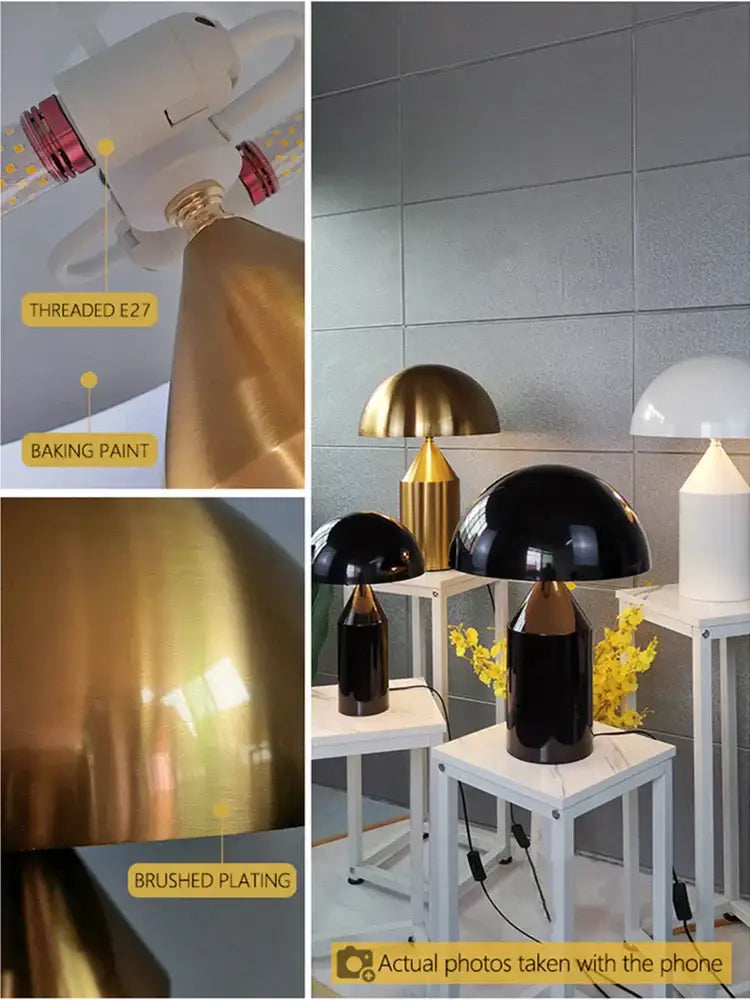 Golden Mushroom LED Desk Lamp